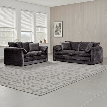 Astoria Black Fabric 3+2 Sofa Set