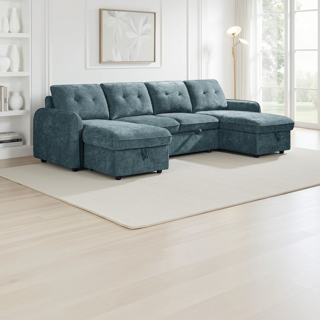 Grayson Sofabed Blue U Shape Corner
