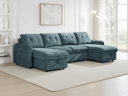 Grayson Sofabed Blue U Shape Corner