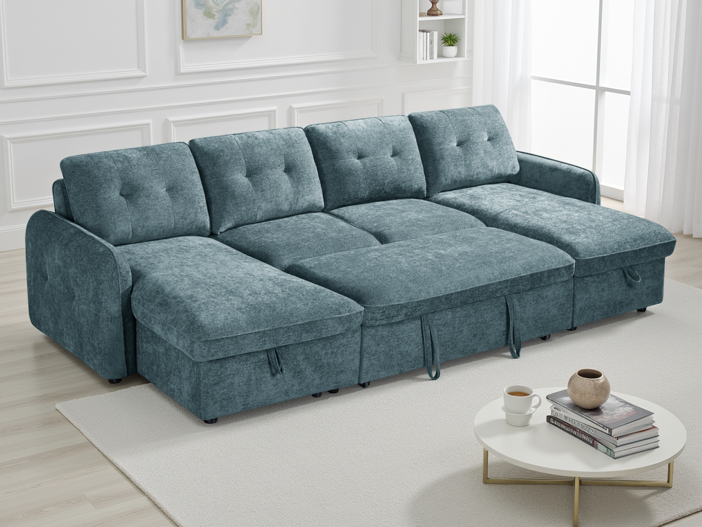 Grayson Sofabed Blue U Shape Corner