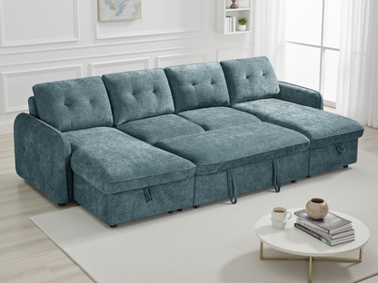Grayson Sofabed Blue U Shape Corner