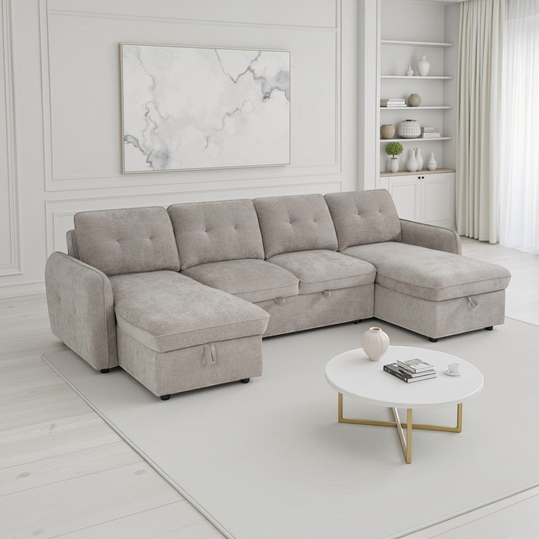 Grayson Sofabed Beige U Shape Corner