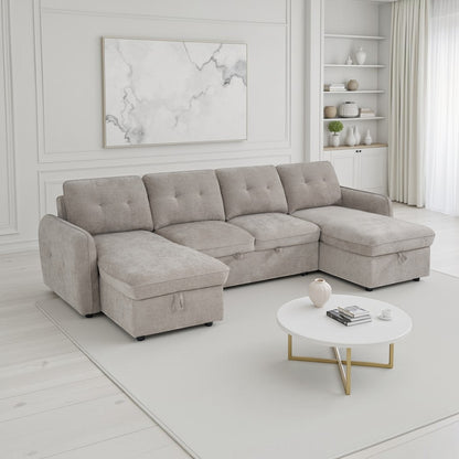 Grayson Sofabed Beige U Shape Corner