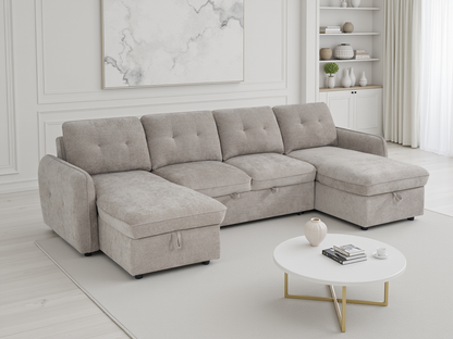 Grayson Sofabed Beige U Shape Corner
