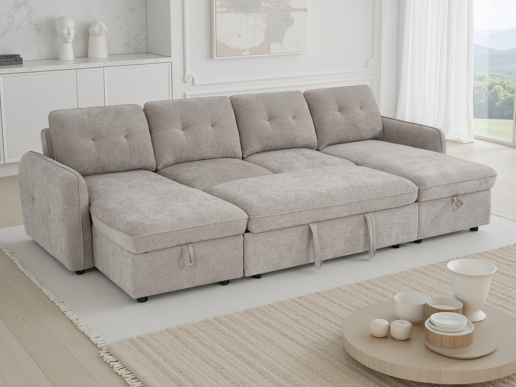 Grayson Sofabed Beige U Shape Corner