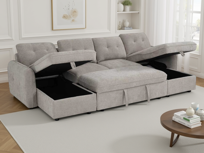Grayson Sofabed Beige U Shape Corner
