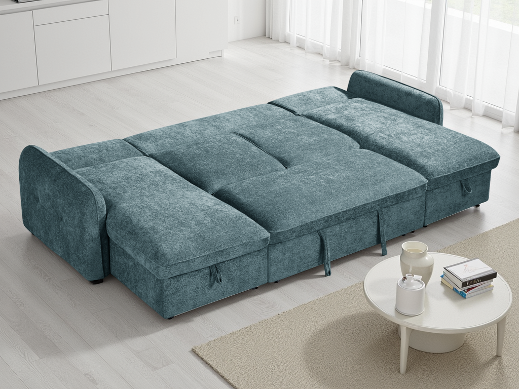 Grayson Sofabed Blue U Shape Corner