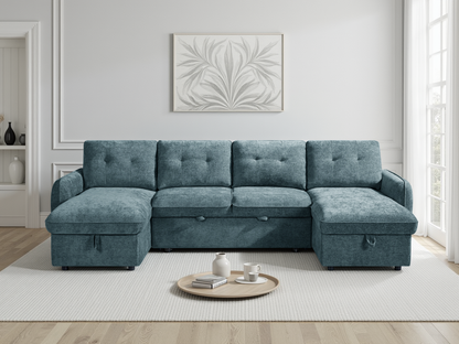 Grayson Sofabed Blue U Shape Corner