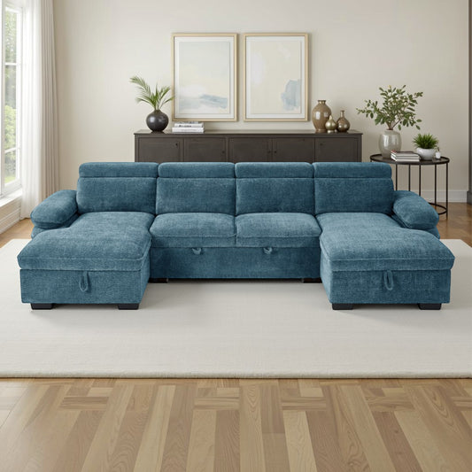 Maison Sofabed Blue U Shape Corner