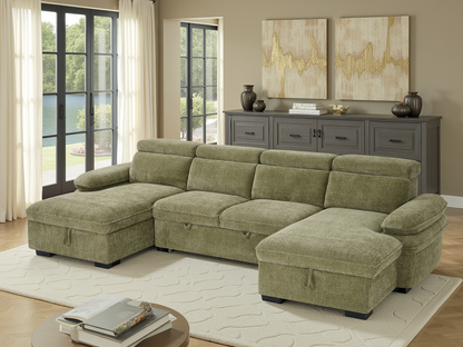 Maison Sofabed Green U Shape Corner