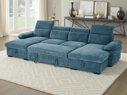Maison Sofabed Blue U Shape Corner