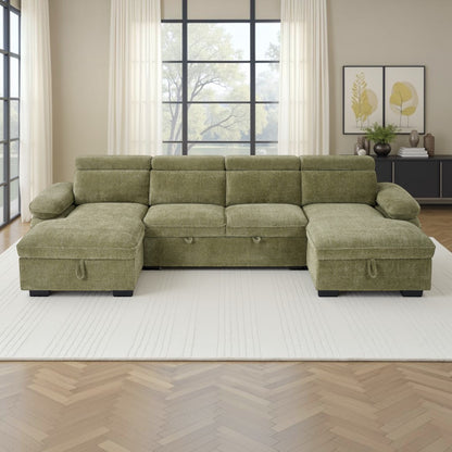 Maison Sofabed Green U Shape Corner