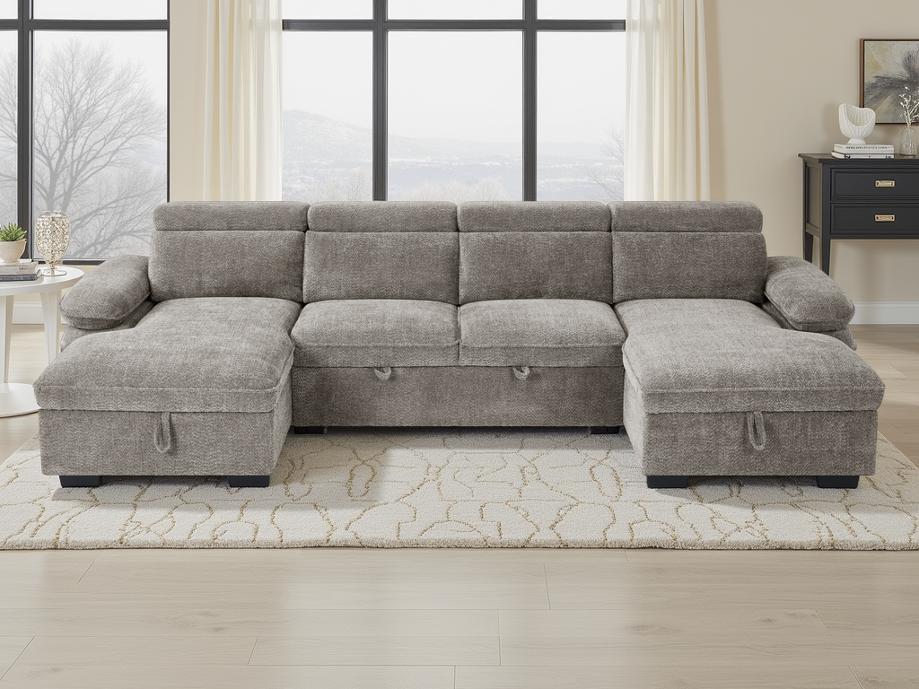 Maison Sofabed Grey U Shape Corner