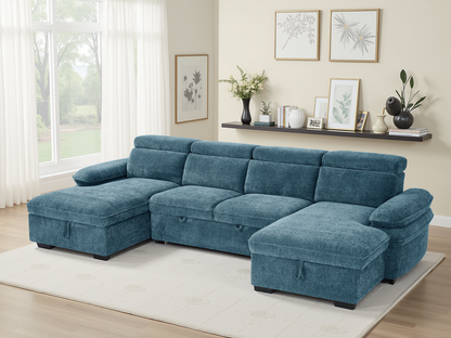 Maison Sofabed Blue U Shape Corner