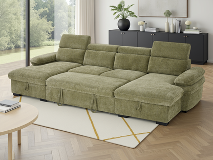 Maison Sofabed Green U Shape Corner