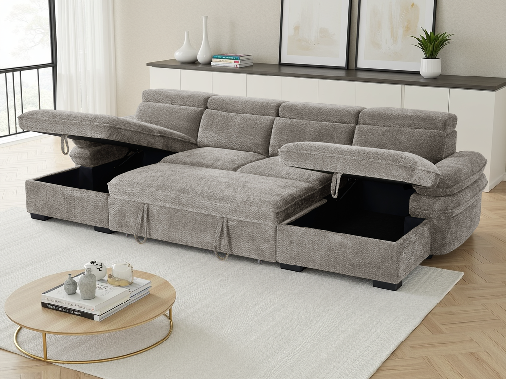 Maison Sofabed Grey U Shape Corner