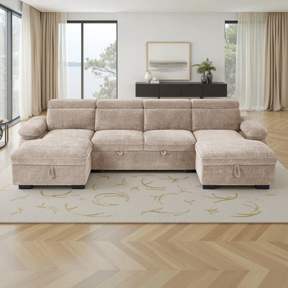 Maison Sofabed Beige U Shape Corner
