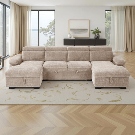 Maison Sofabed Beige U Shape Corner