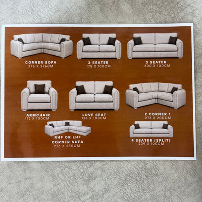 Eden Cream Suede Corner Sofa