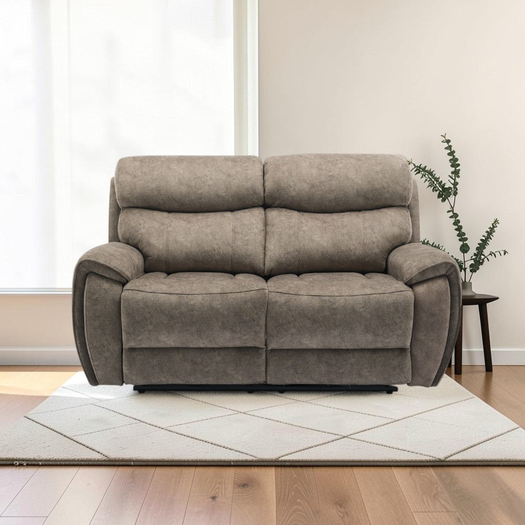 Amber Taupe 2 Seater Power Recliner Sofa