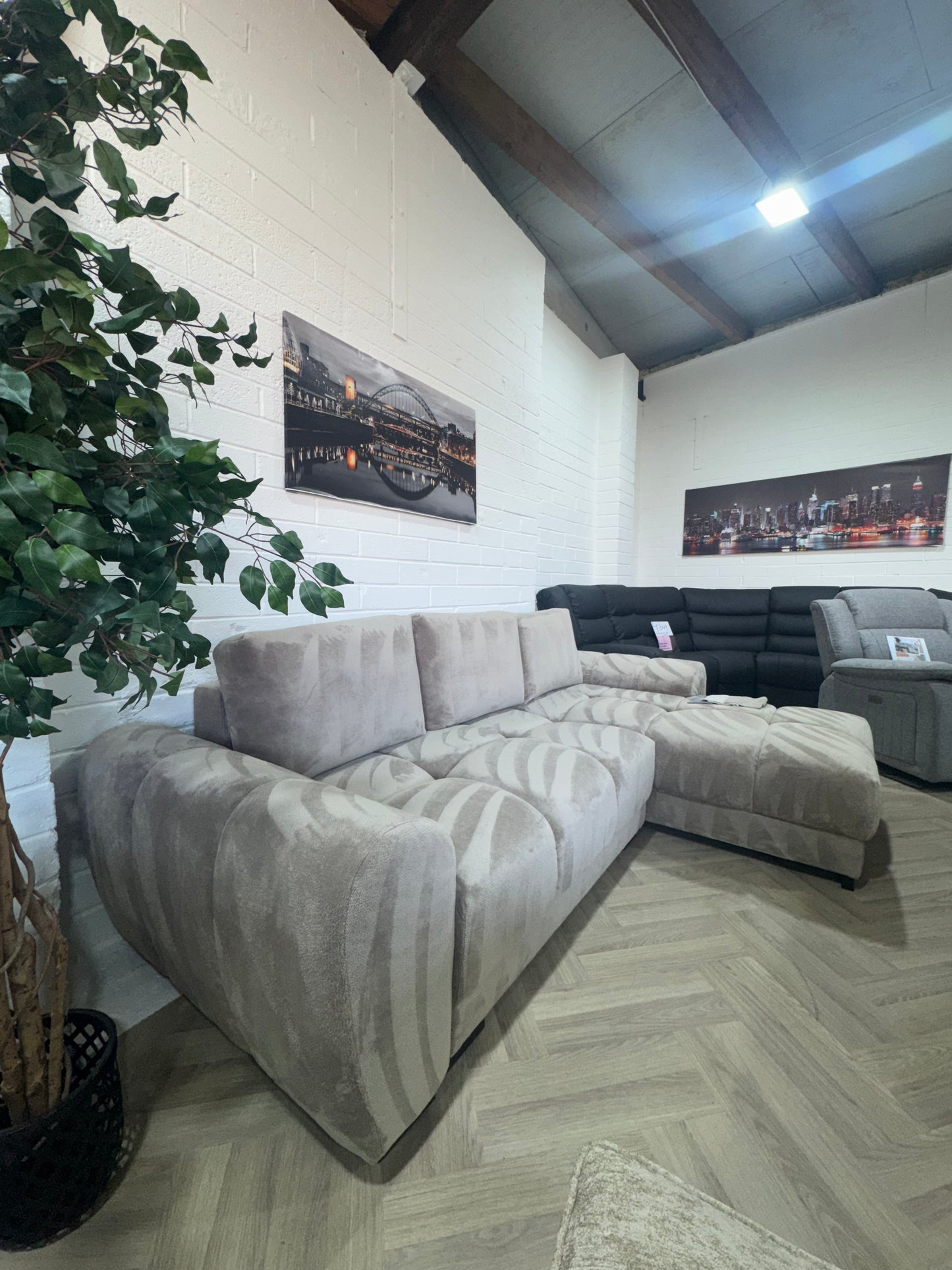 Novara Mocha Universal Corner Sofa Bed