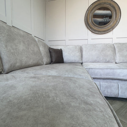 Eden Cream Suede Corner Sofa