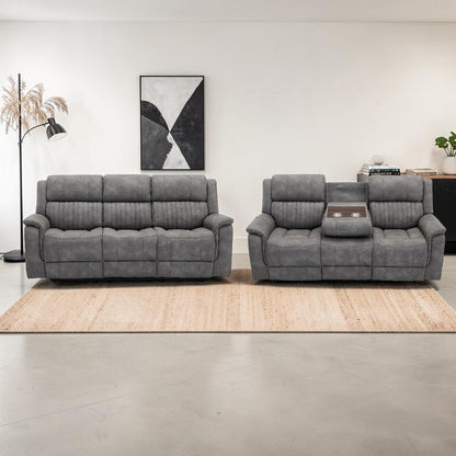Ashford Grey 3+3 Electric Reclining Sofa Set