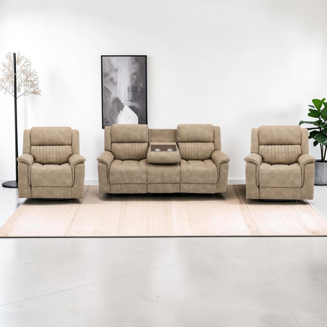 Ashford Bark 3+1+1 Electric Reclining Sofa Set