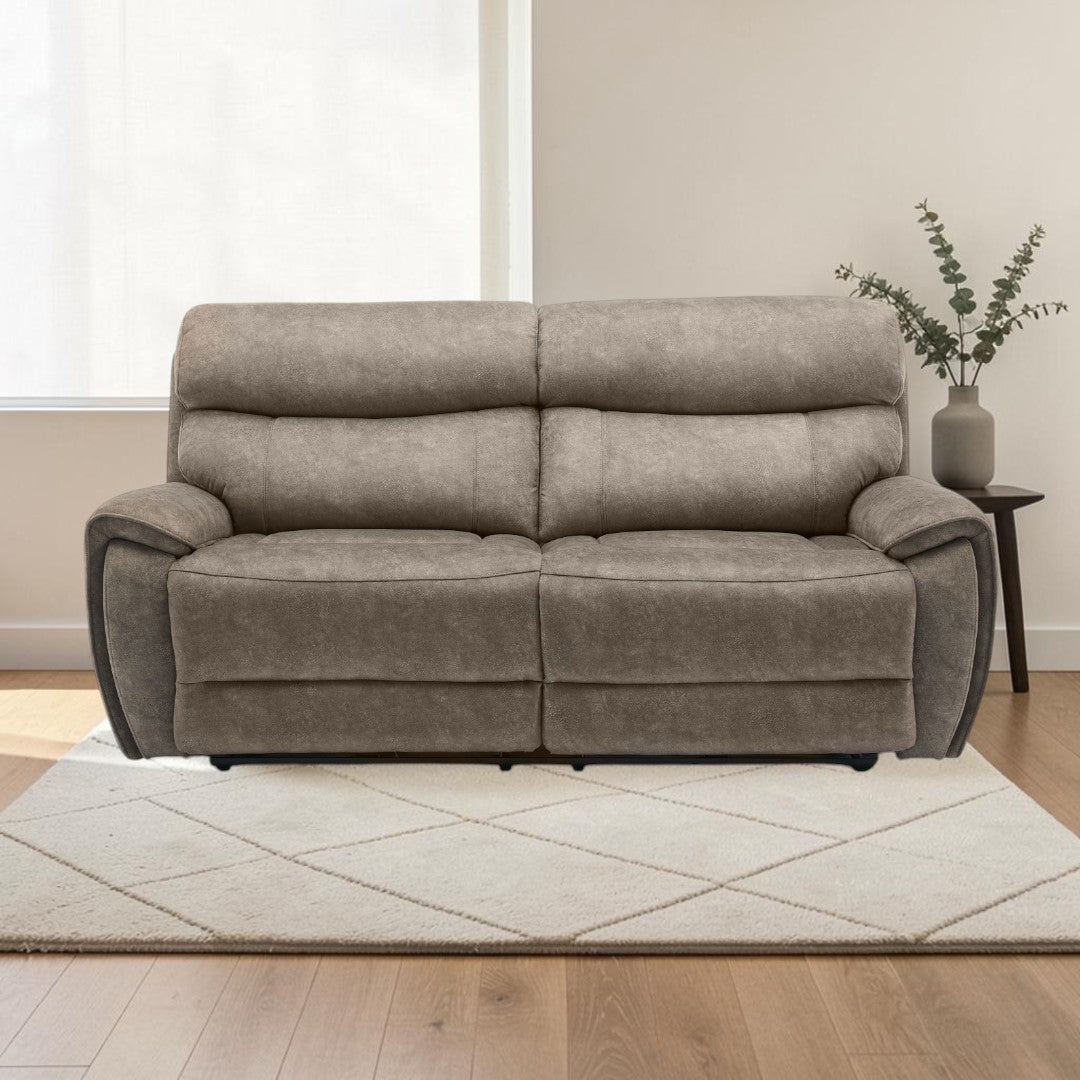 Amber Taupe 3 Seater Power Recliner Sofa
