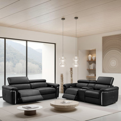Titan Electric Recliner Sofa Black 3+2 Set