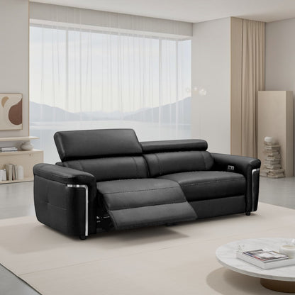 Titan Electric Recliner Sofa Black 3 Seater