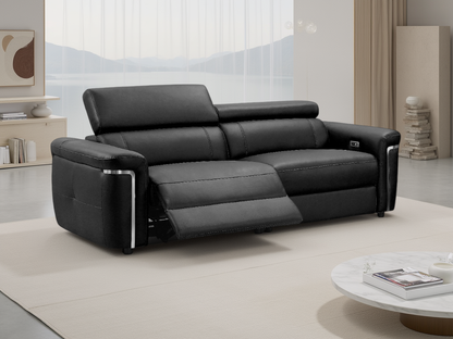 Titan Electric Recliner Sofa Black 3 Seater