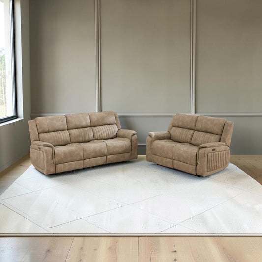 Ashford Bark 3+2 Electric Reclining Sofa Set