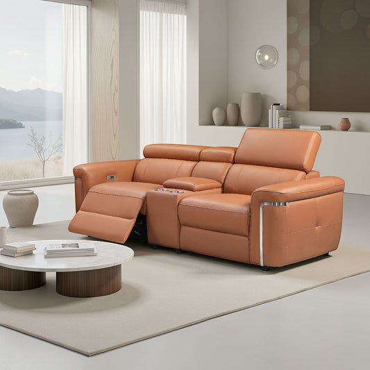 Titan Electric Recliner Sofa Tan 2 Seater