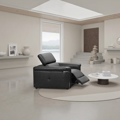 Titan Electric Recliner Sofa Black Armchair