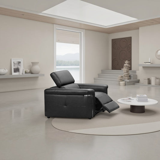 Titan Electric Recliner Sofa Black Armchair