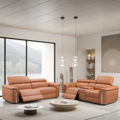 Titan Electric Recliner Sofa Tan 3+2 Set