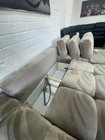 Novara Mocha Universal Corner Sofa Bed