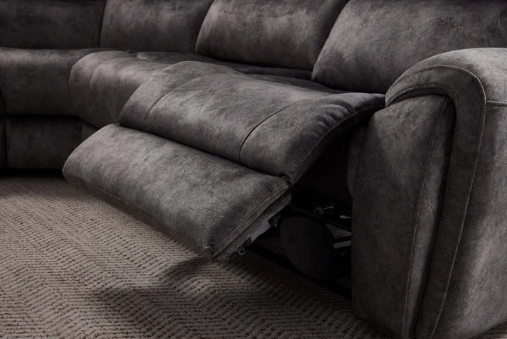 Jupiter Power Recliner Grey Suede Corner Sofa