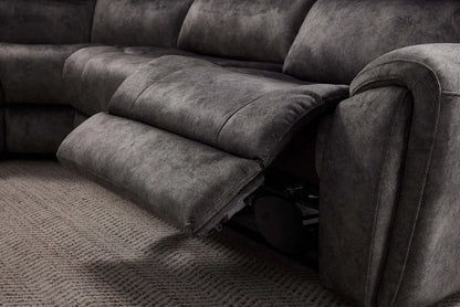 Jupiter Power Recliner Grey Suede Corner Sofa