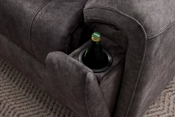 Jupiter Power Recliner Grey Suede Corner Sofa