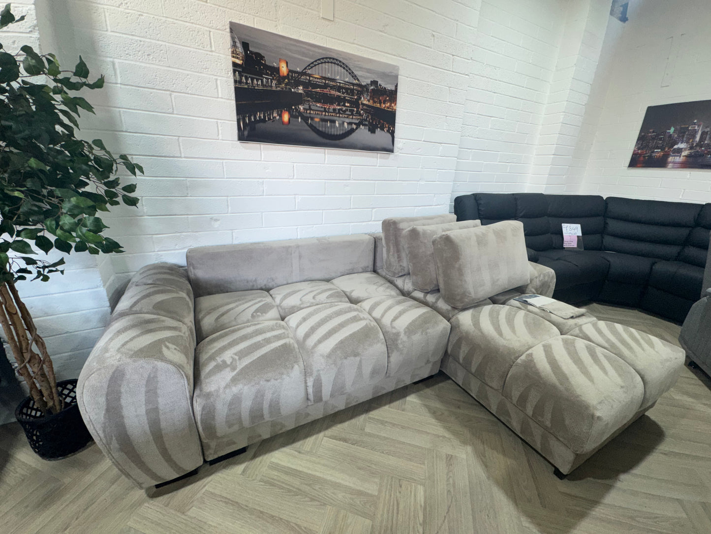Novara Mocha Universal Corner Sofa Bed