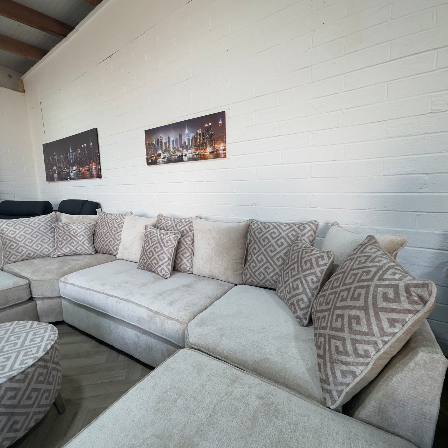 Monaco Large Beige U-Shape Sofa