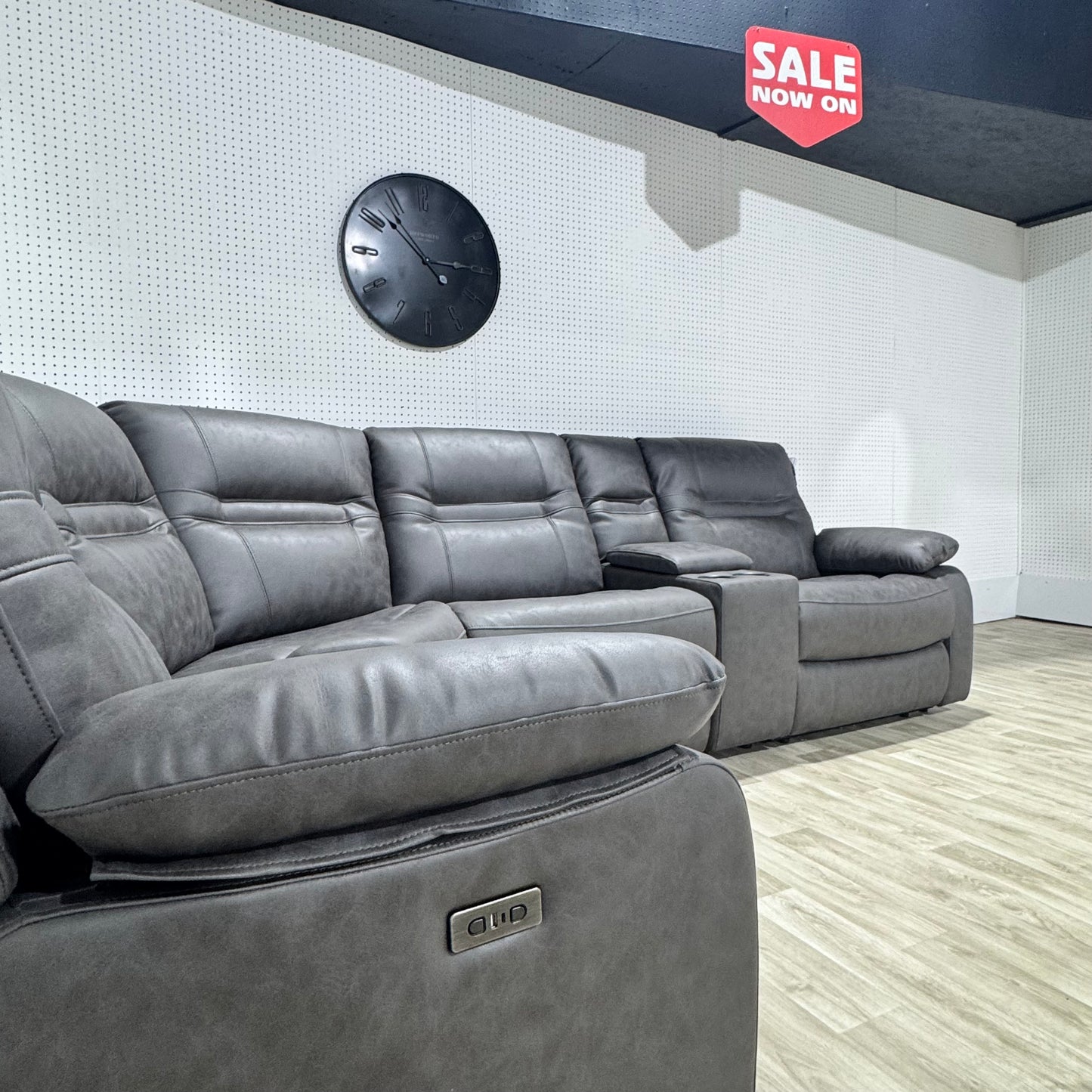 Elara Electric Grey Modular Corner Recliner
