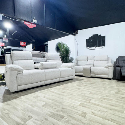 Oakley Beige Electric Recliner Sofa 3 Seater