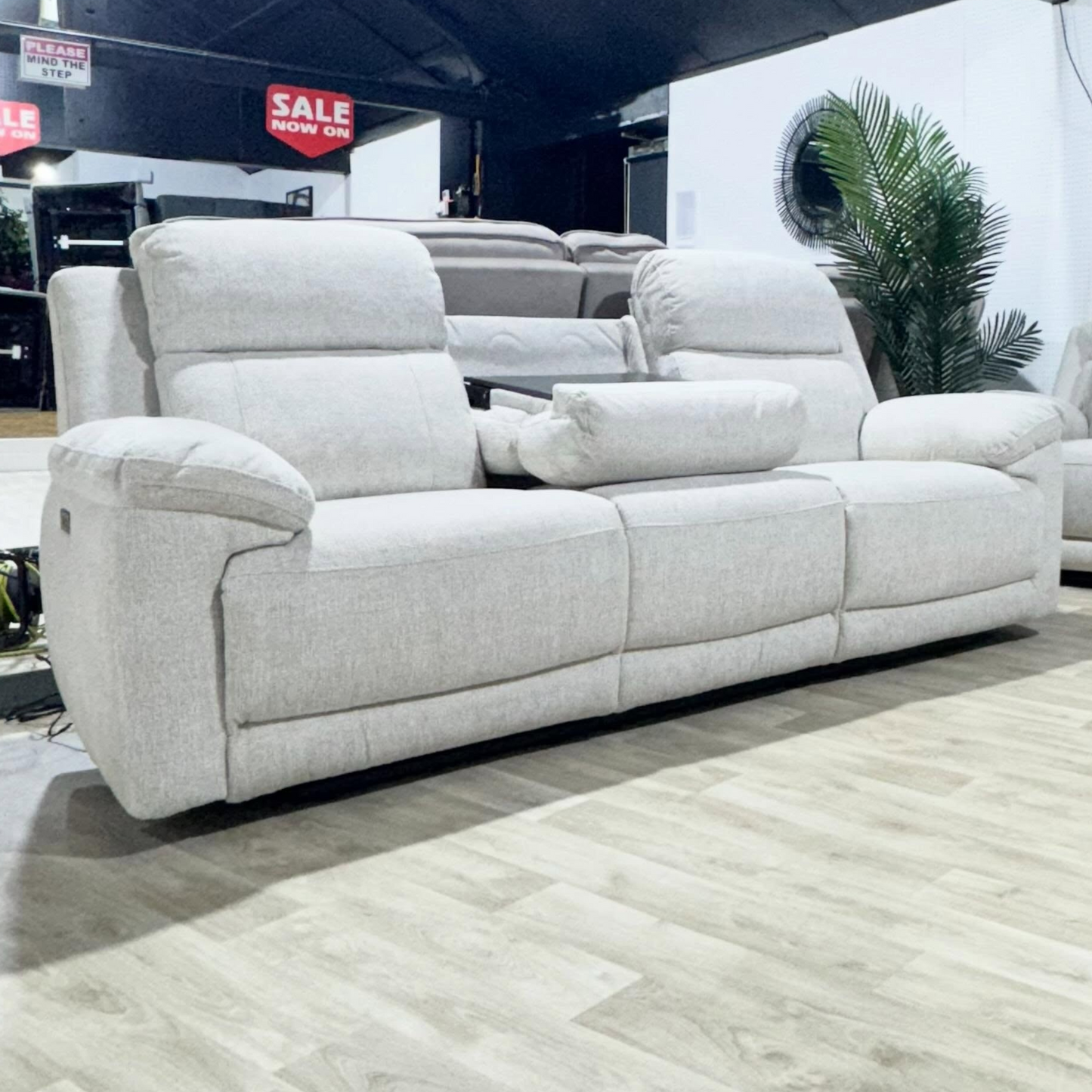 Oakley Beige Electric Recliner Sofa 3 Seater