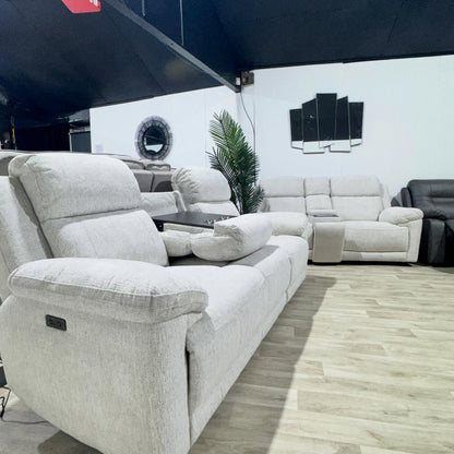 Oakley Beige Electric Recliner Sofa 3 Seater