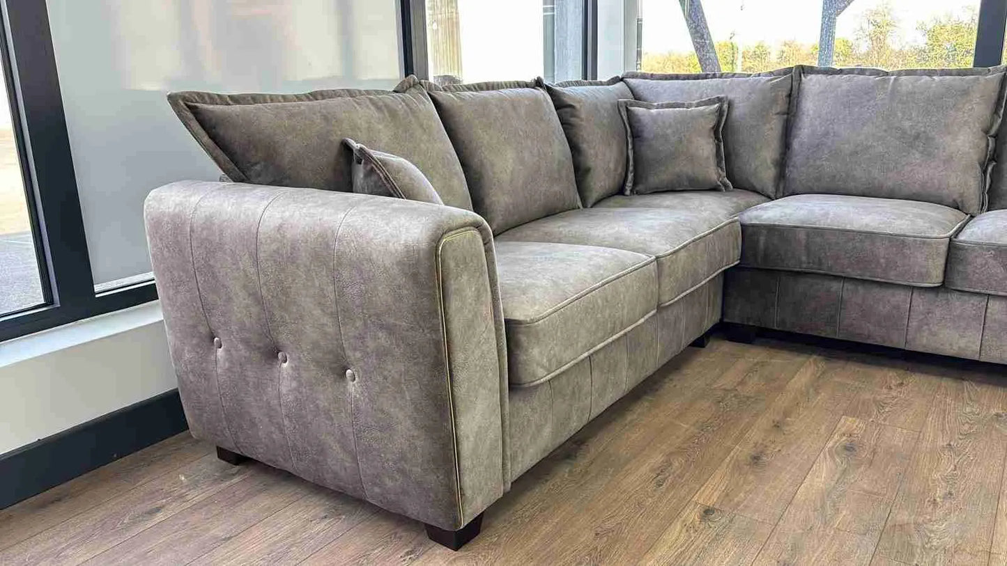Regent Brown Fabric 3+2 Sofa Set