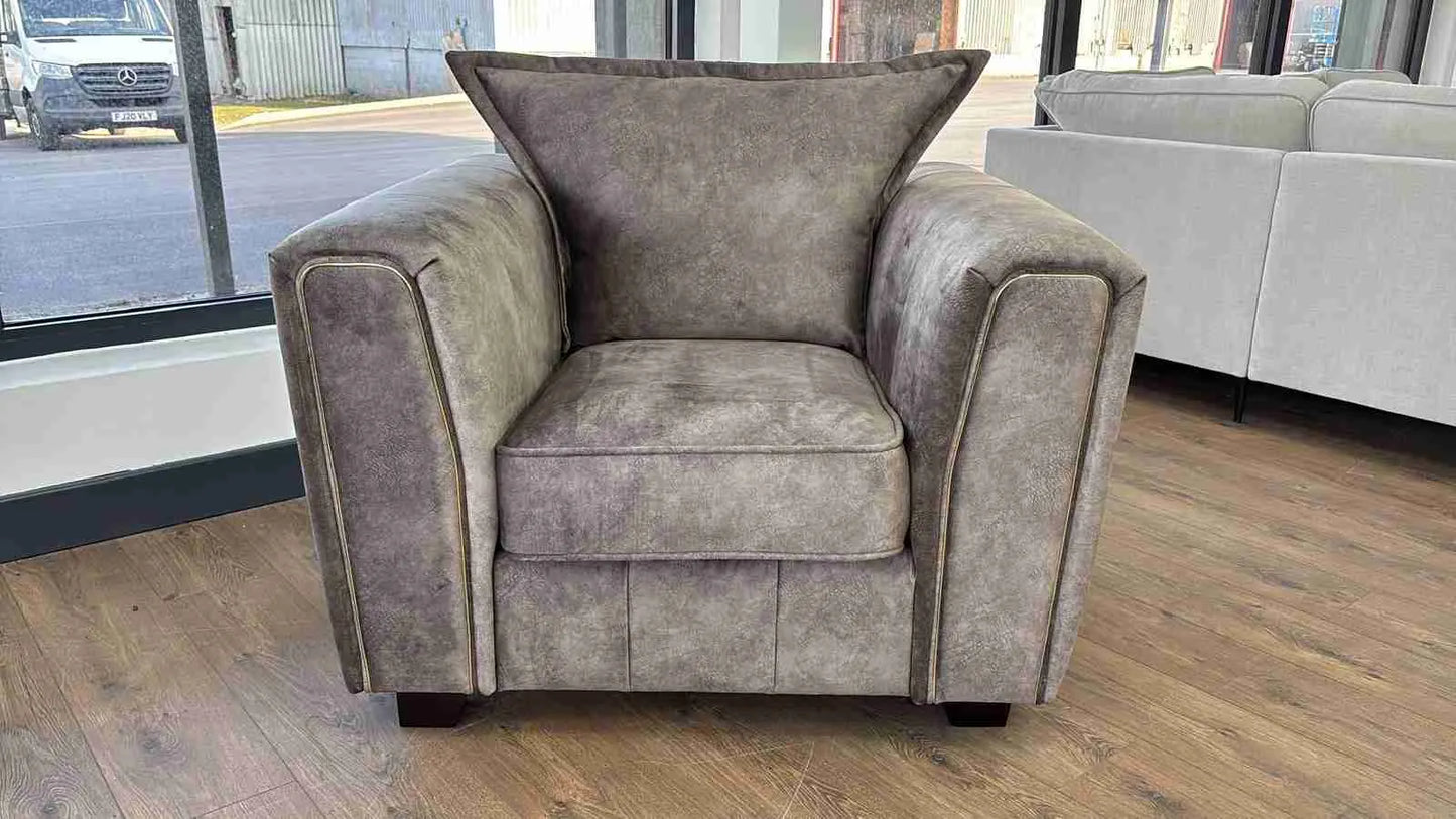 Regent Brown Fabric 3+2 Sofa Set