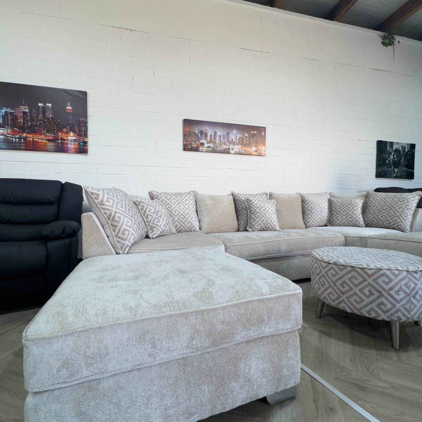 Monaco Large Beige U-Shape Sofa